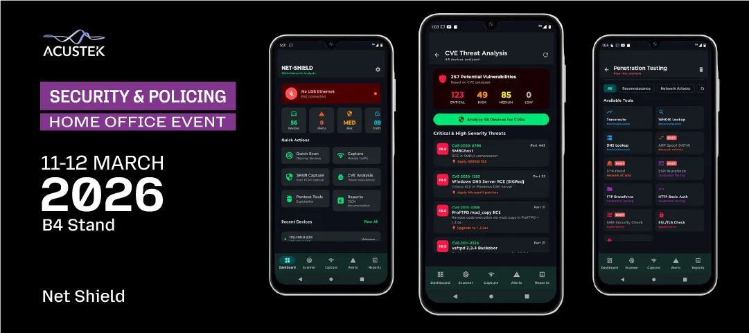 Acustek to Unveil Next-Gen TSCM Ecosystem and "Net Shield" at Security & Policing 2026
